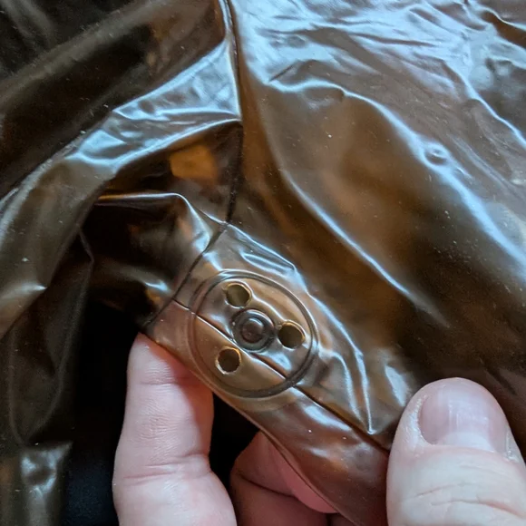 Stunning Retro Dorothy Perkins Pakamac Semi-transparent Brown Hooded Rain Jacket - Picture 7 of 16